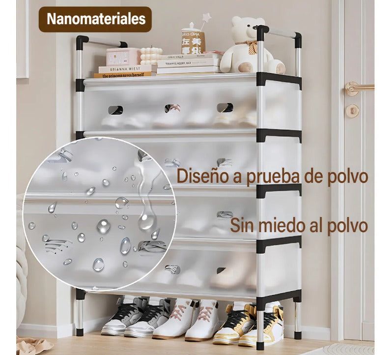 Zapateras Modernas 6 Niveles 2 En 1 Negro