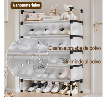 Zapateras Modernas 6 Niveles 2 En 1 Negro