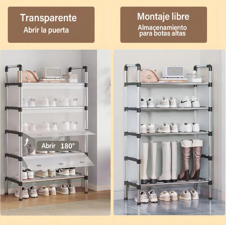 Zapateras Modernas 6 Niveles 2 En 1 Negro