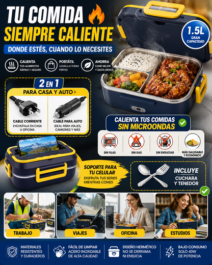 Lonchera Calentador Comida Portatil Auto